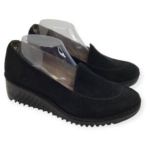 FLY London Leather Slip-Ons Luan Black 39 W Suede Size 7